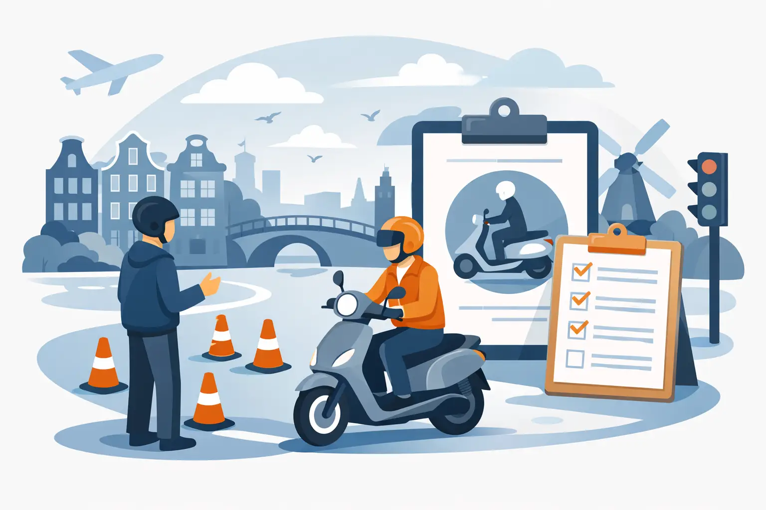Scooterrijles Amsterdam examen: zo haal je ’m